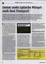 Immer mehr optische Mängel nach dem Transport